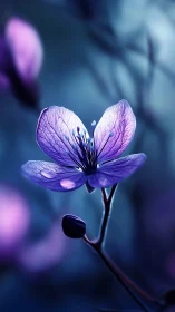 Delicate Purple Petals Catching Soft Light.