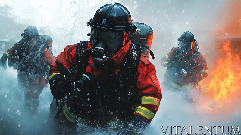 Firefighters Combat Intense Blaze in Extreme Conditions.