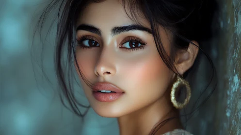 Soft light lingers on a digitally perfect, wondering gaze