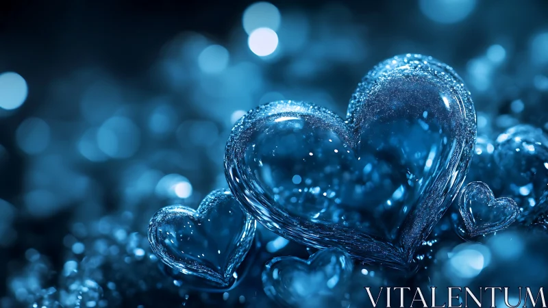 Crystalline Hearts in Cool Blue Light.