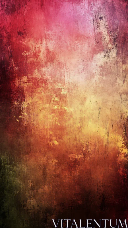 Vertical gradient texture blends warm pigments with distressed noise