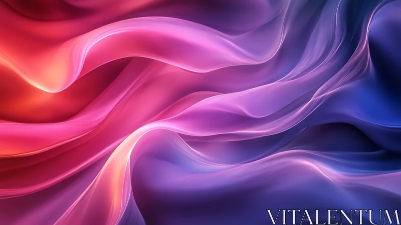 Gradient silk-wave surface with luminous magenta and cobalt folds