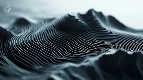 Silken waveform dunes trace a monochrome synthetic horizon.