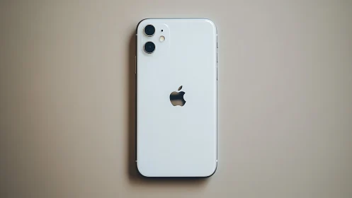 White iPhone Perched Boldly Against Neutral Canvas
