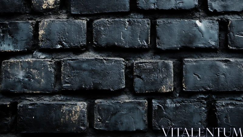 Dark weathered brick wall with rough textured surface.