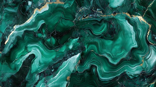 Emerald green marble abstract with gold veins, luxury texture.