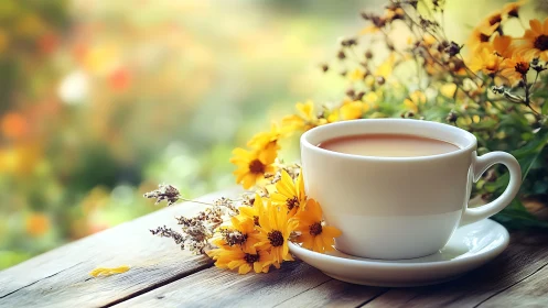 Herbal Tea Composition: Botanical Garden Table Setting.