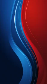 Dual-tone curved vector waves in deep red and blue palette.