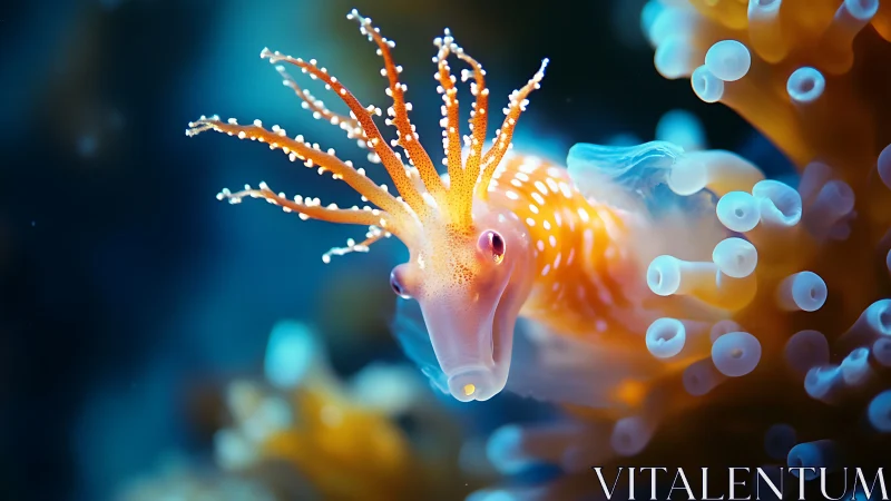 Macro optical study of bioluminescent nudibranch morphology.