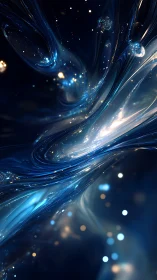 Hydrodynamic starlight stream in deep spectral blue field.