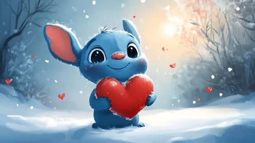 Little Blue Friend's Snowy Valentine.