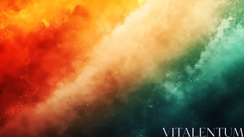 Diagonal gradient nebula cloud in warm and cool tones.