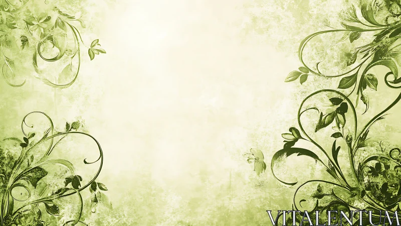 Gentle green vines curl softly around a calm open space