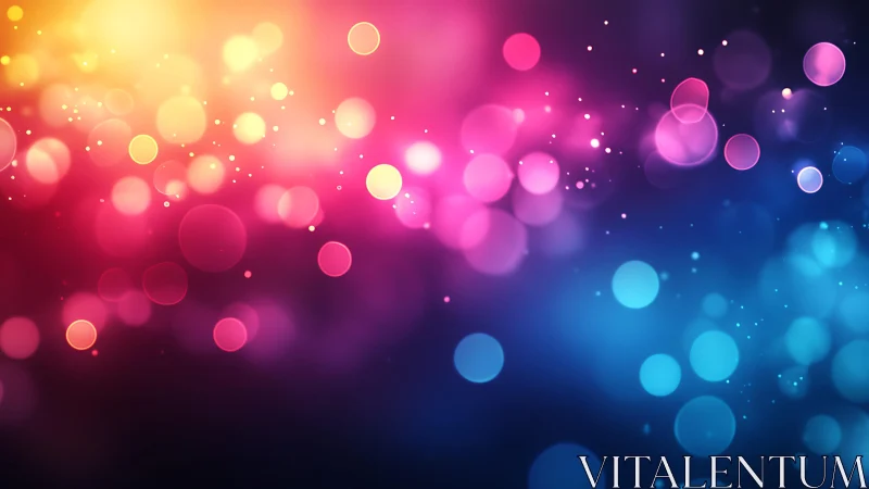 Vibrant bokeh abstract background in colorful gradient lighting.