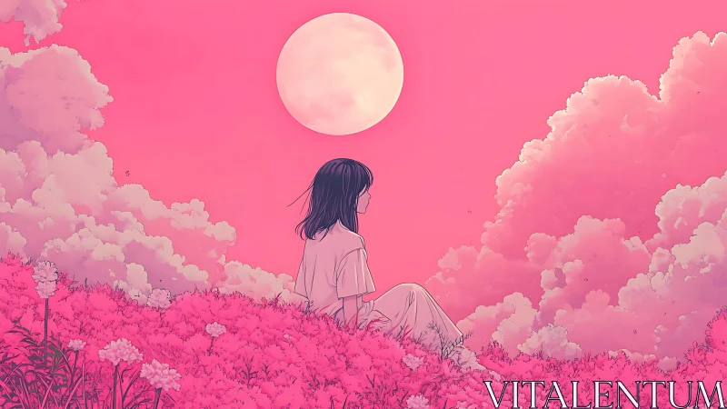 Soft moonlit reverie in a cotton candy dream meadow.