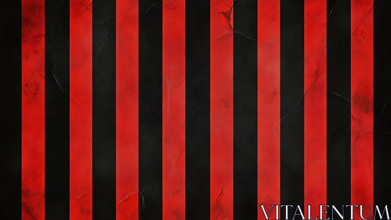 Vertically banded red black grunge stripes with textured wear