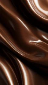 Rich flowing chocolate surface with smooth glossy waves.