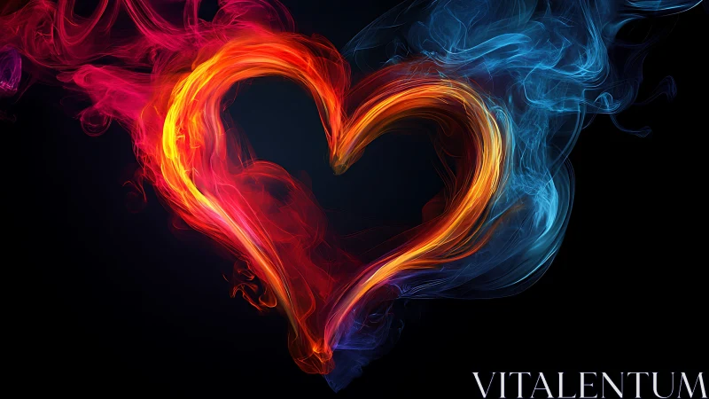 Blazing Hearts Collide Where Opposing Flames Dance