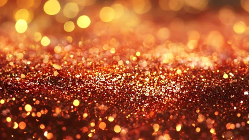 Macro optical study of red glitter bokeh field dynamics.