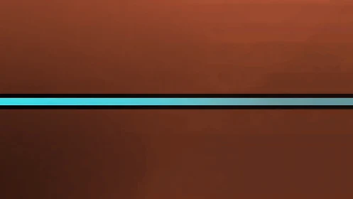 Calm turquoise line rests across a warm copper background