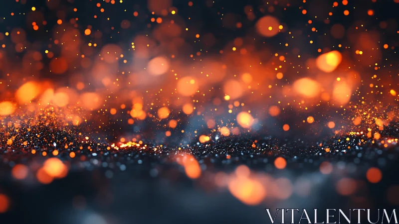 Glowing Orange Sparks in Abstract Motion, Bokeh Style Background.