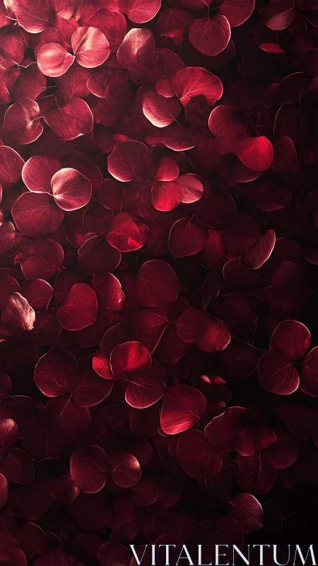 Dense surface of overlapping dark red flower petals.