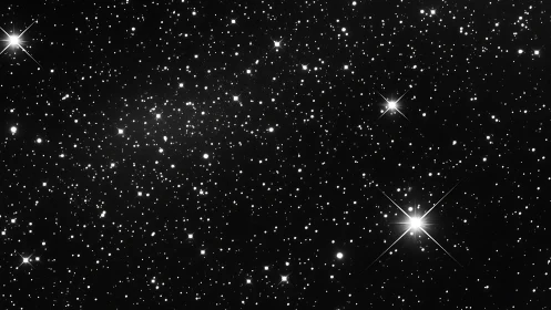 Endless night sky glows with countless softly shining stars