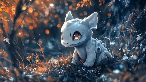 Gentle forest creature glowing softly in twilight magic.