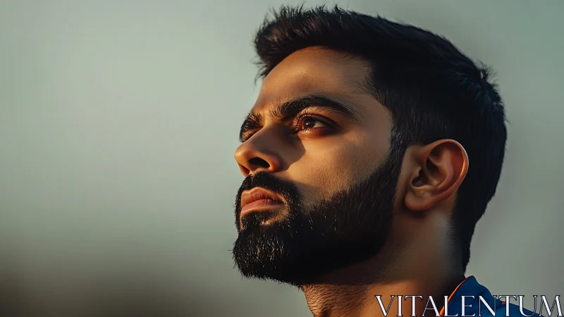 Sunlit resolve sharpens the contemplative gaze of focus