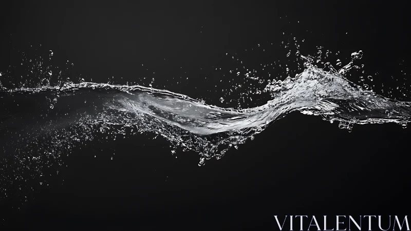 Sweeping liquid ribbon captured in midair motion study.