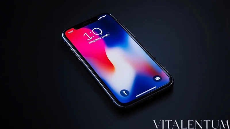 Modern smartphone displaying vibrant gradient lock screen.