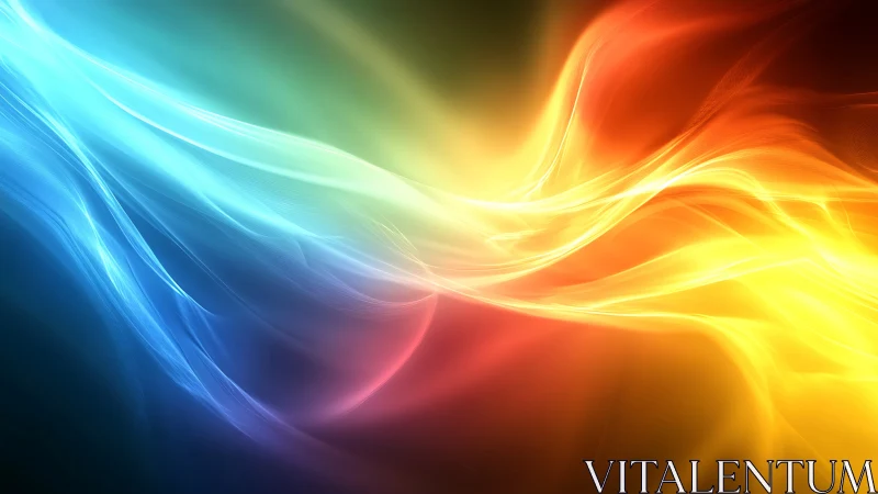 Radiant color waves flow across a luminous abstract horizon.