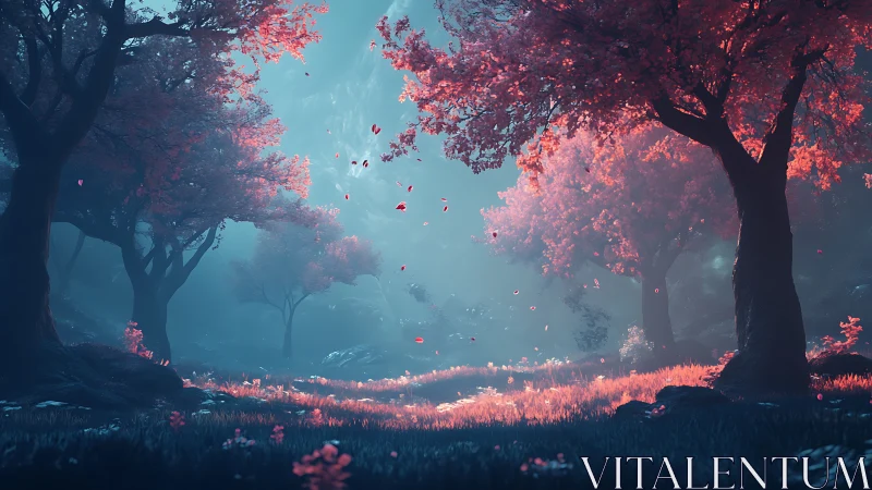 Enchanted Forest of Coral Dreams and Turquoise Light