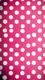 White polka dots on vivid pink seamless pattern background.