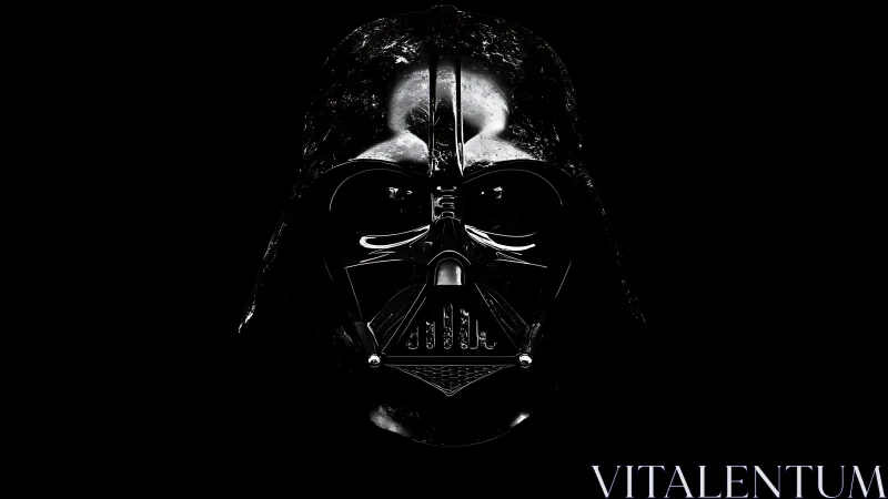 Helmeted sci‑fi character mask is centered on black background