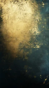Textured gold patina over deep teal abstract surface.