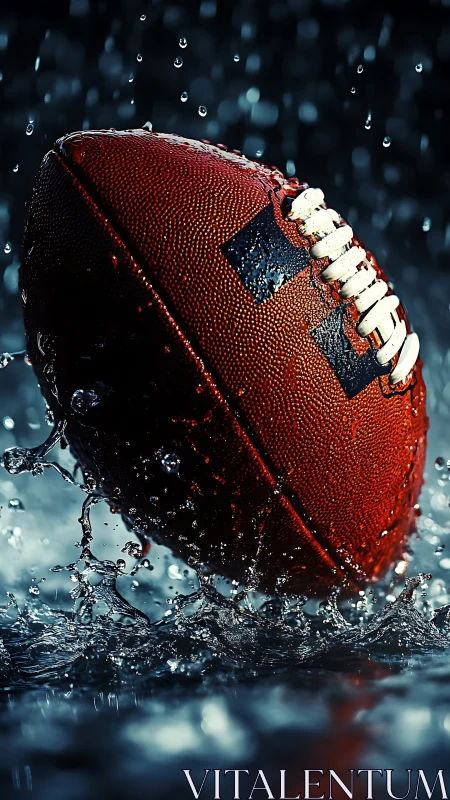 Stormlit Gridiron Bullet Splashes Through Night Rain.