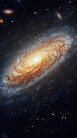 Spiral galaxy with dense core and extended star field.