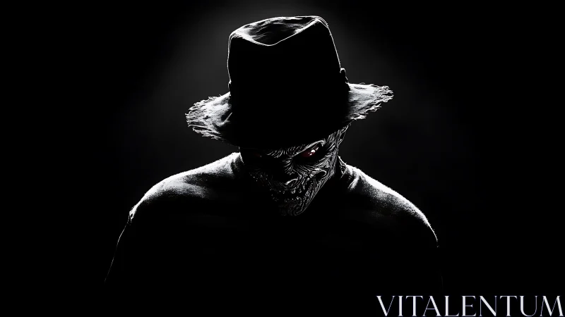 Shadowed trickster in a hat with a wicked little grin.