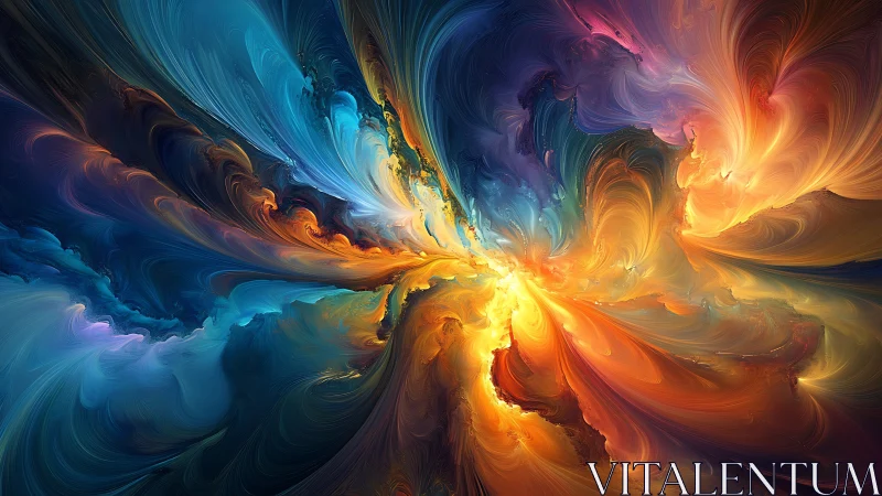 Cosmic swirls of color flow into a glowing radiant heart