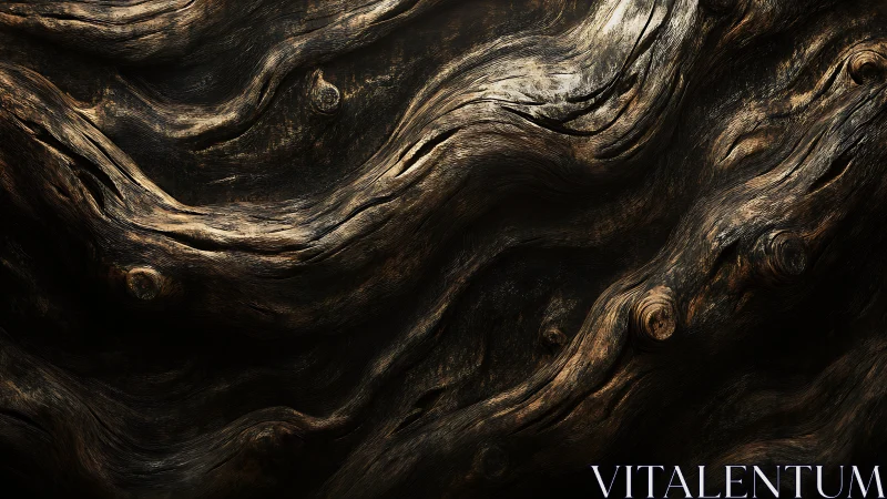 Weathered wood grain flows in rich swirling organic waves