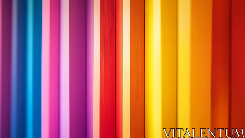 Vertical chromatic panels forming vibrant color gradient.