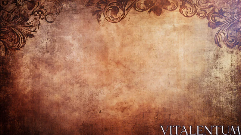 Vintage parchment background with ornate corner flourishes