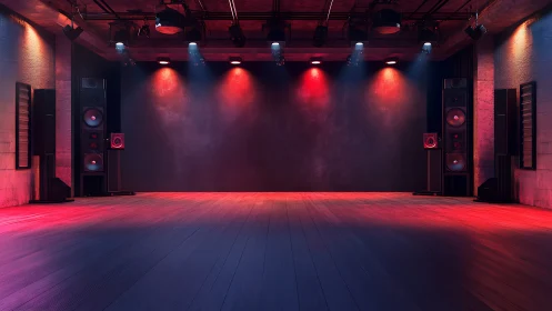 Silent speakers hold their breath in a moody neon hall