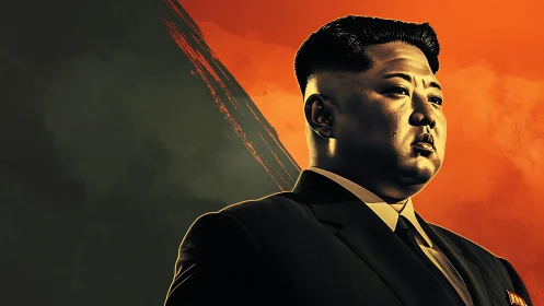 Authoritative male portrait in high-contrast orange lighting.