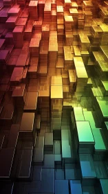 Gradient glass-like rectangular blocks in vertical array.