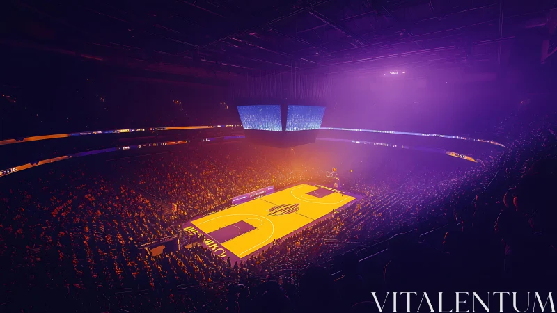 Neon-soaked arena glow over a fever-bright basketball battle.