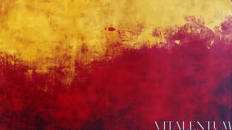 Crimson horizon dissolving into textured golden field.