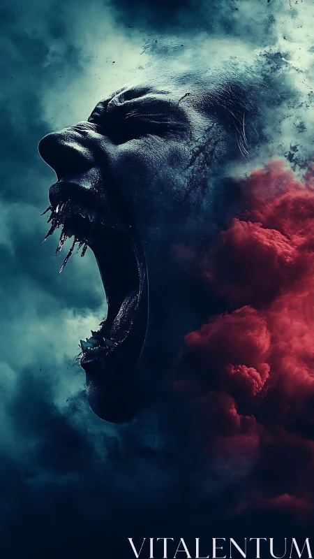 Stormborn scream dissolving into blood-red thunderclouds.