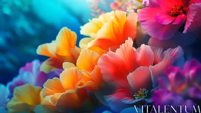 Vibrant Blooms Dancing in Dreamlike Color.